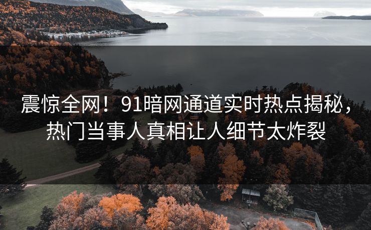 震惊全网！91暗网通道实时热点揭秘，热门当事人真相让人细节太炸裂