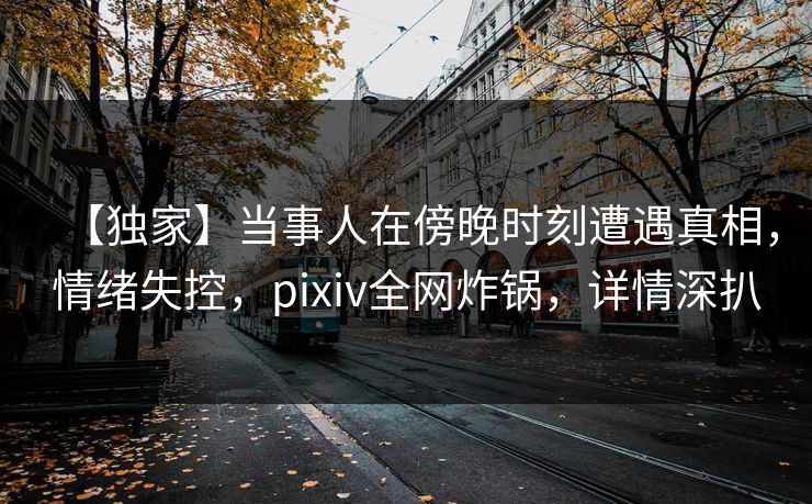 【独家】当事人在傍晚时刻遭遇真相，情绪失控，pixiv全网炸锅，详情深扒